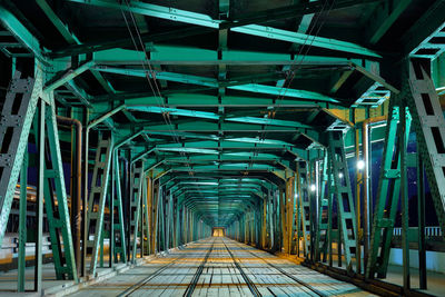 Illuminated underground bridge