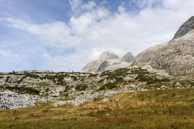 Schönfeldspitze mountain at steinernes meer, mountain landscape in bavaria, germany in autumn