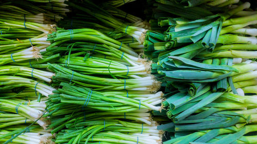 High angle view of vegetables for sale in market