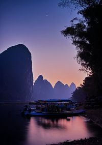 View of guilin at sunset