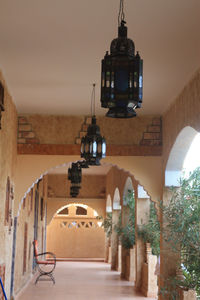 Interior of illuminated tunnel