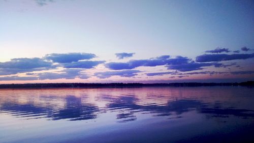 Scenic view of calm lake at sunset