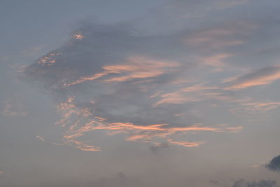 Low angle view of sky during sunset