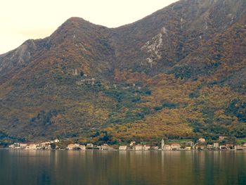 Scenic view of lake and mountains