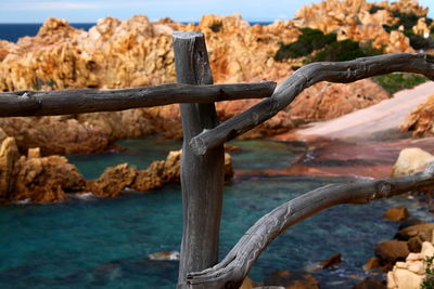 Close-up of chain on fence