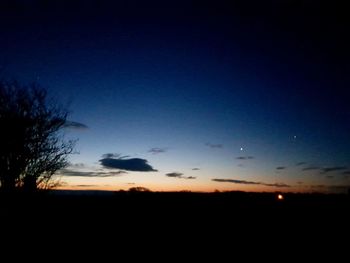 Scenic view of silhouette landscape against sky at sunset
