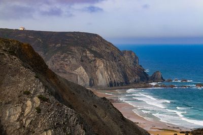 Scenic view of beach against sky