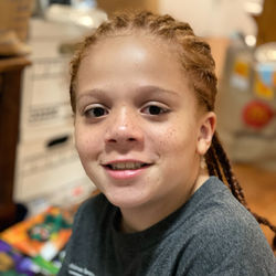 Close-up portrait of smiling boy