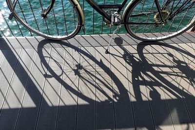 Shadow of bicycle on street