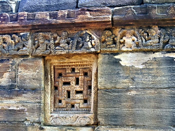 Closed door of old building