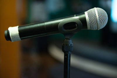 Close-up of microphone