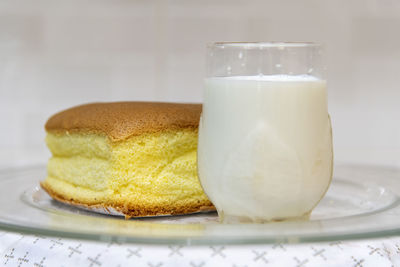 Close-up of breakfast served on table