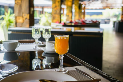 Close-up of drink on table