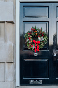 Closed door of house