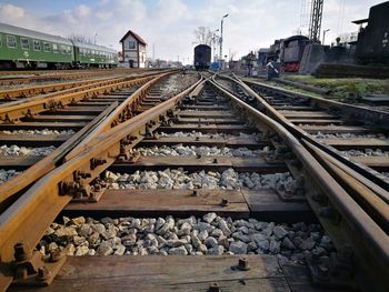 Railway tracks against sky