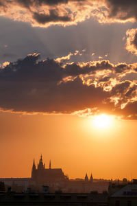 Buildings against sky during sunset