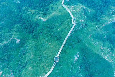 High angle view of swimming pool