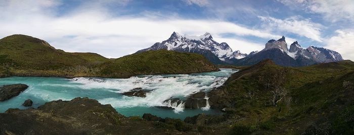 Idyllic panoramic view of torres del paine national park