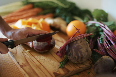 Close-up of food on table