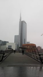 Low angle view of modern buildings against sky