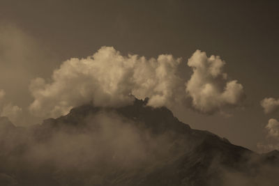 Low angle view of mountain against sky