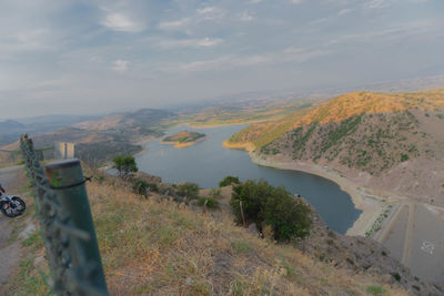 High angle view of landscape against sky