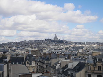 High angle view of buildings in city