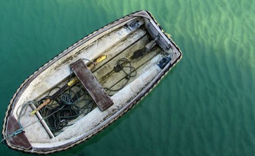 Old boat in sea