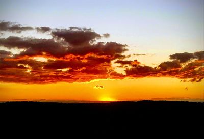 Scenic view of dramatic sky during sunset