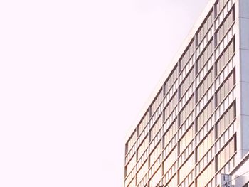 Low angle view of modern building against clear sky