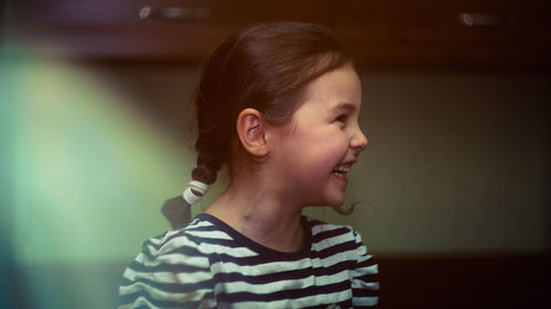 Close-up of boy smiling