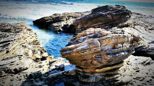 Rocks in sea