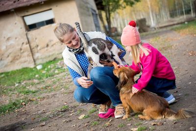 Friends with dog