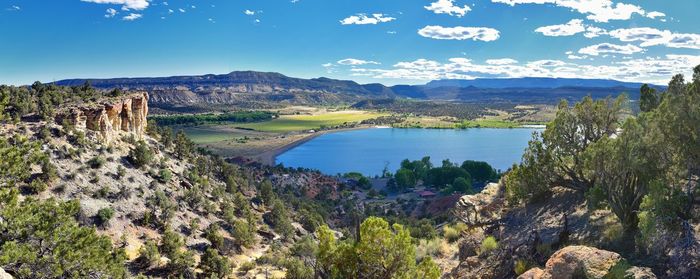 Escalante petrified forest state park views from hiking trail of the surrounding area lake utah