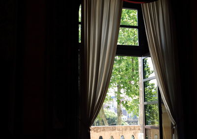 Close-up of window sill at home