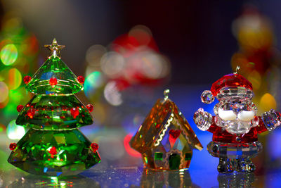 Close-up of illuminated christmas lights