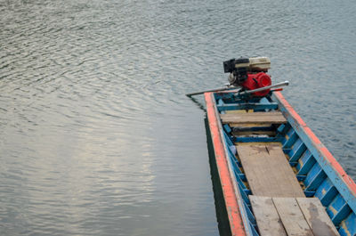 High angle view of nautical vessel on sea