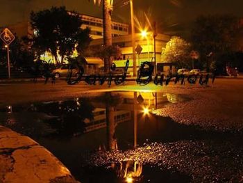 Illuminated city at night