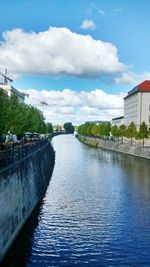 View of river with buildings in background