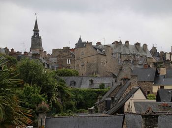 Buildings against sky at town