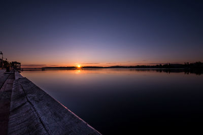 Scenic lake at sunset