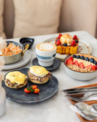 Close-up of food in plate on table