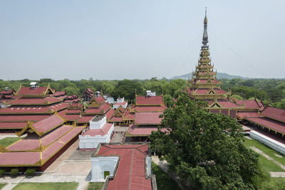 Panoramic view of temple against clear sky