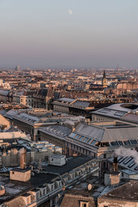 High angle view of cityscape against sky