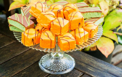 Close-up of yellow flowers on table