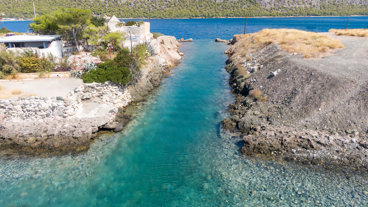 HIGH ANGLE VIEW OF SEA SHORE AT SEASIDE