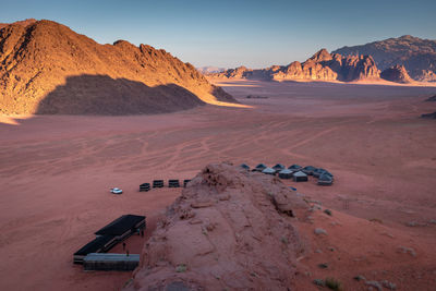 Scenic view of desert against sky