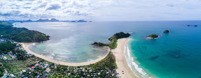 High angle view of beach