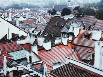 High angle view of residential district