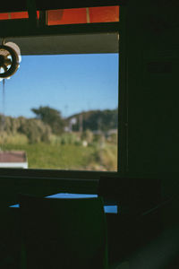 Road seen through car window